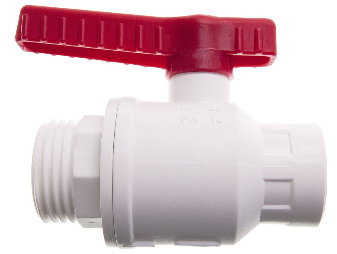 Ball valve food, 1" inner - M42x3 outer, NW 25