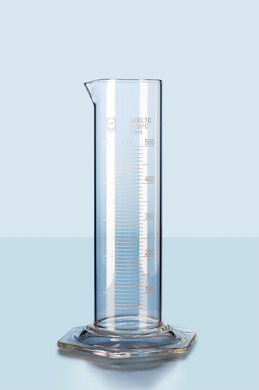 Måleglas, glas, kl, lav, tud, hex, B, 10ml, 2 stk