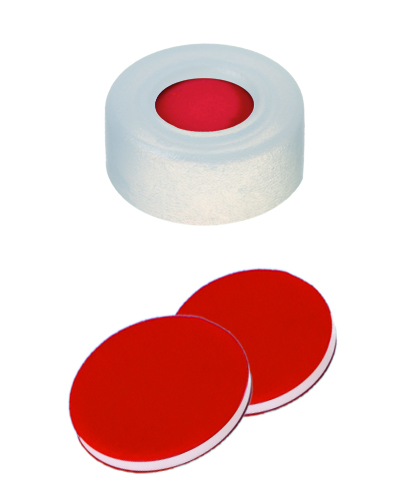 Snaplåg 11 mm PE, PTFE/sil/PTFE, transp., 100stk