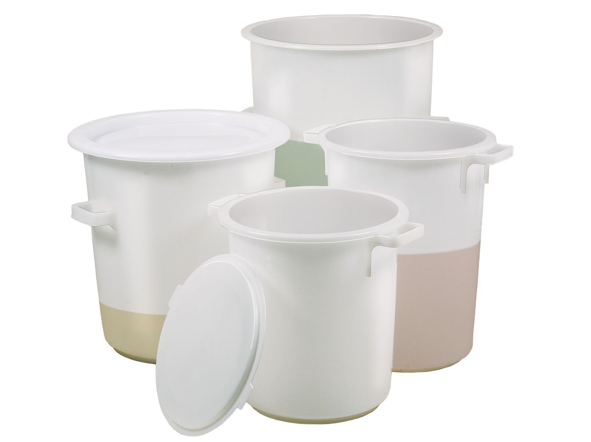 Tub round, HDPE, strong edge, carrying handles,40l