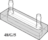 Kuvette, 48, optisk glas, 5mm, 1,56ml