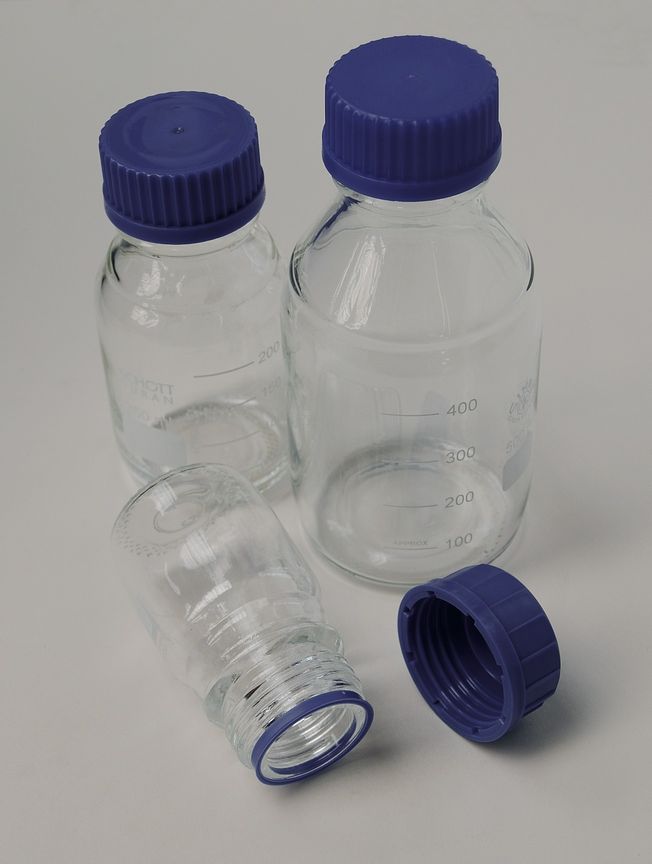 Glas sampling bottle, GL45, 100 ml, m.V.