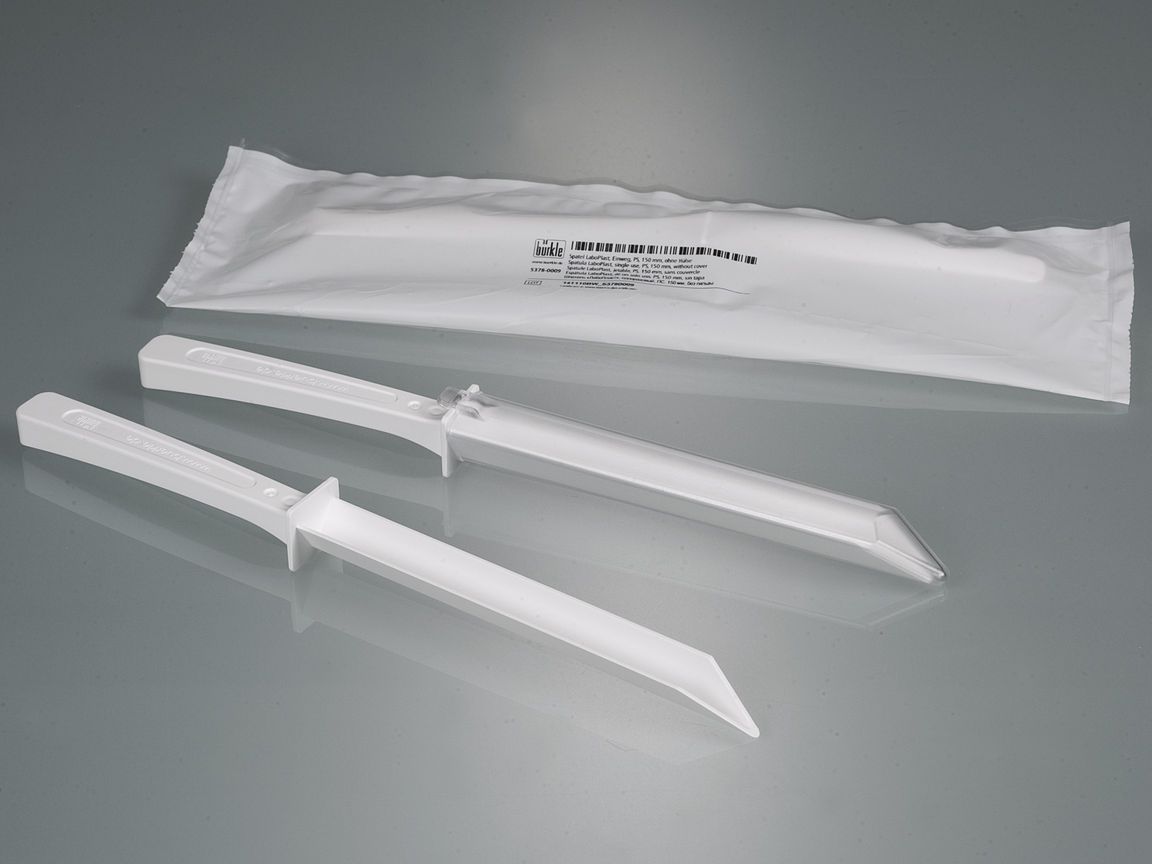 Spatula , single-use, PS, 150mm, w/o sleeve, 10pcs