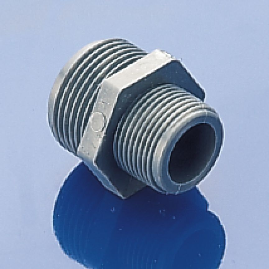 Nipple, reduced, outer, PP, 1/2"-3/4", NW 13,5mm
