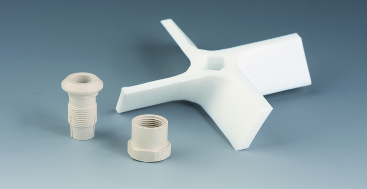 Blad, Propeller m. 4 bl., PTFE, 4 bl., Ø50mm, Ø8mm