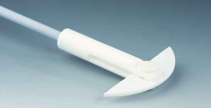 Skaft m. måne, reduc. d., 600/125/10/16mm, PTFE