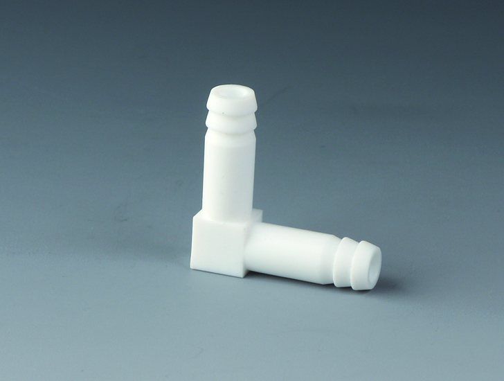 Slangesamler, vinkel, OD 4,5/ID 2 mm, PTFE