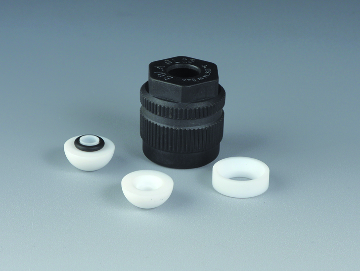 Skruelåg m. holder for probe, GL18, lysn. 2mm, PTF