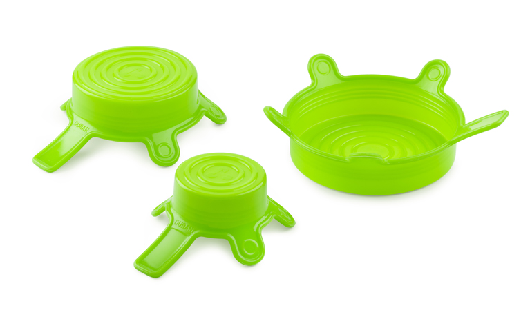 DURAN Silicone låg, 1 stk af hver str S/M/L, grøn