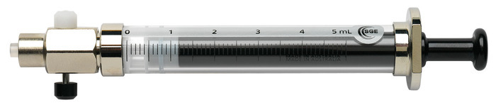 Syringe, with luer lock ventil, 10 ml, gas tight