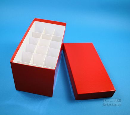 CellBox Mini lang, 3x6, rød, 128mm, fiber, 34mm