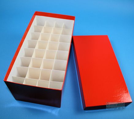 CellBox Maxi lang, 4x8, rød, 128mm, fiber, 34mm