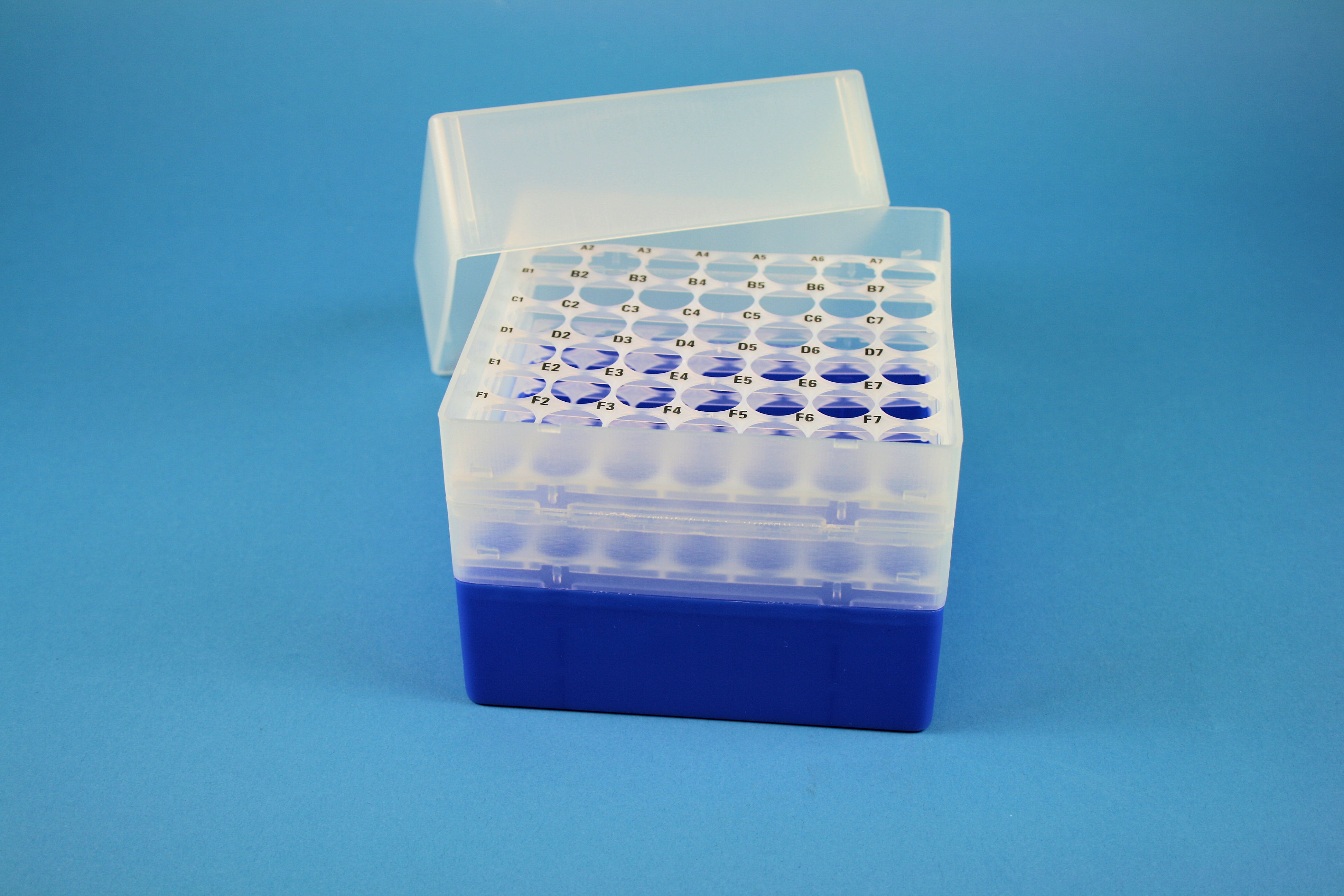 EPPi Box 67, 7x7, n-blå, 67mm, fast, PP, 16,5mm