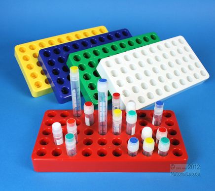 Rack, Kryotubes, 5x10 pos., PC, Blue