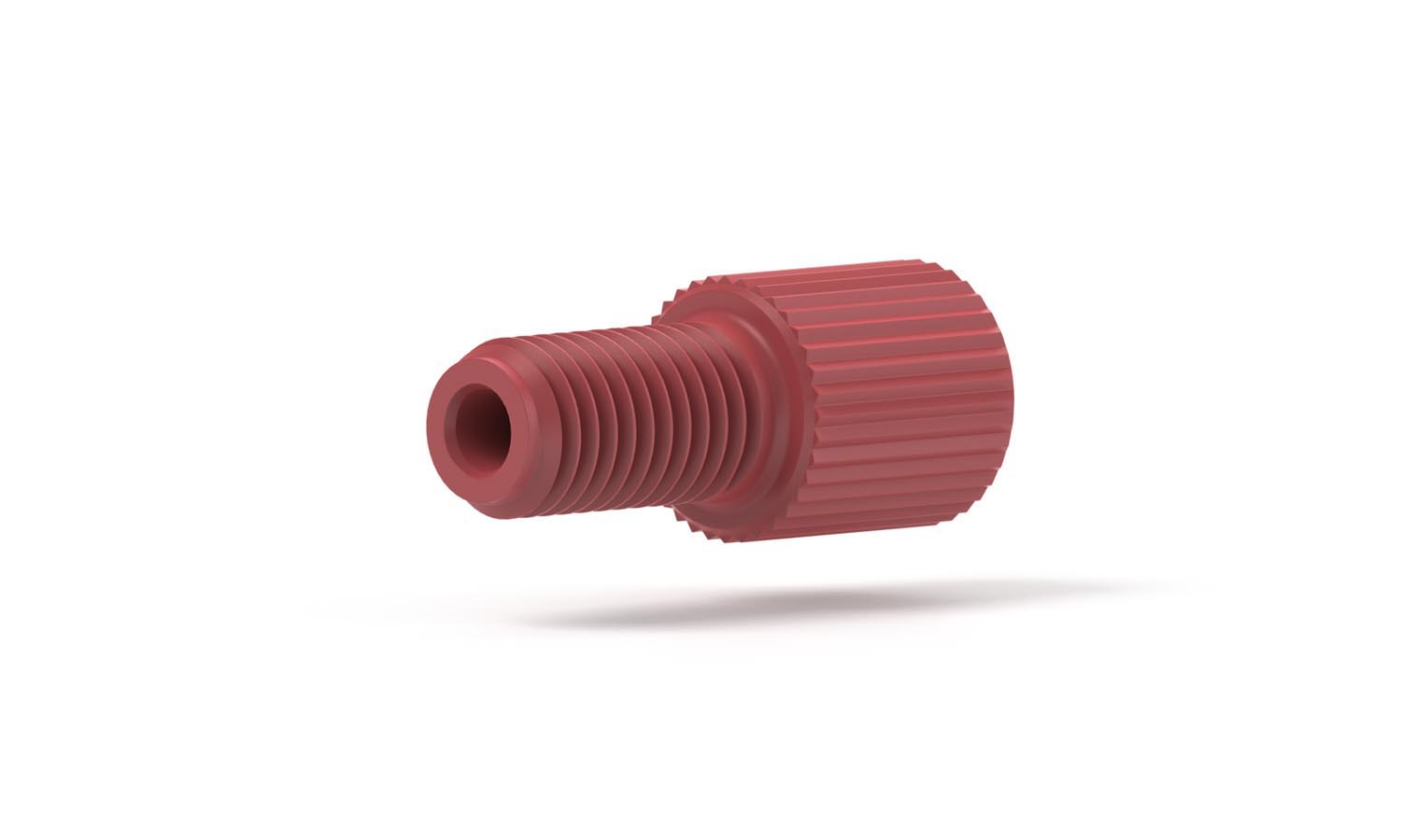 Skrue flangeløs, Delrin, 1/16", 1/4-28, rød