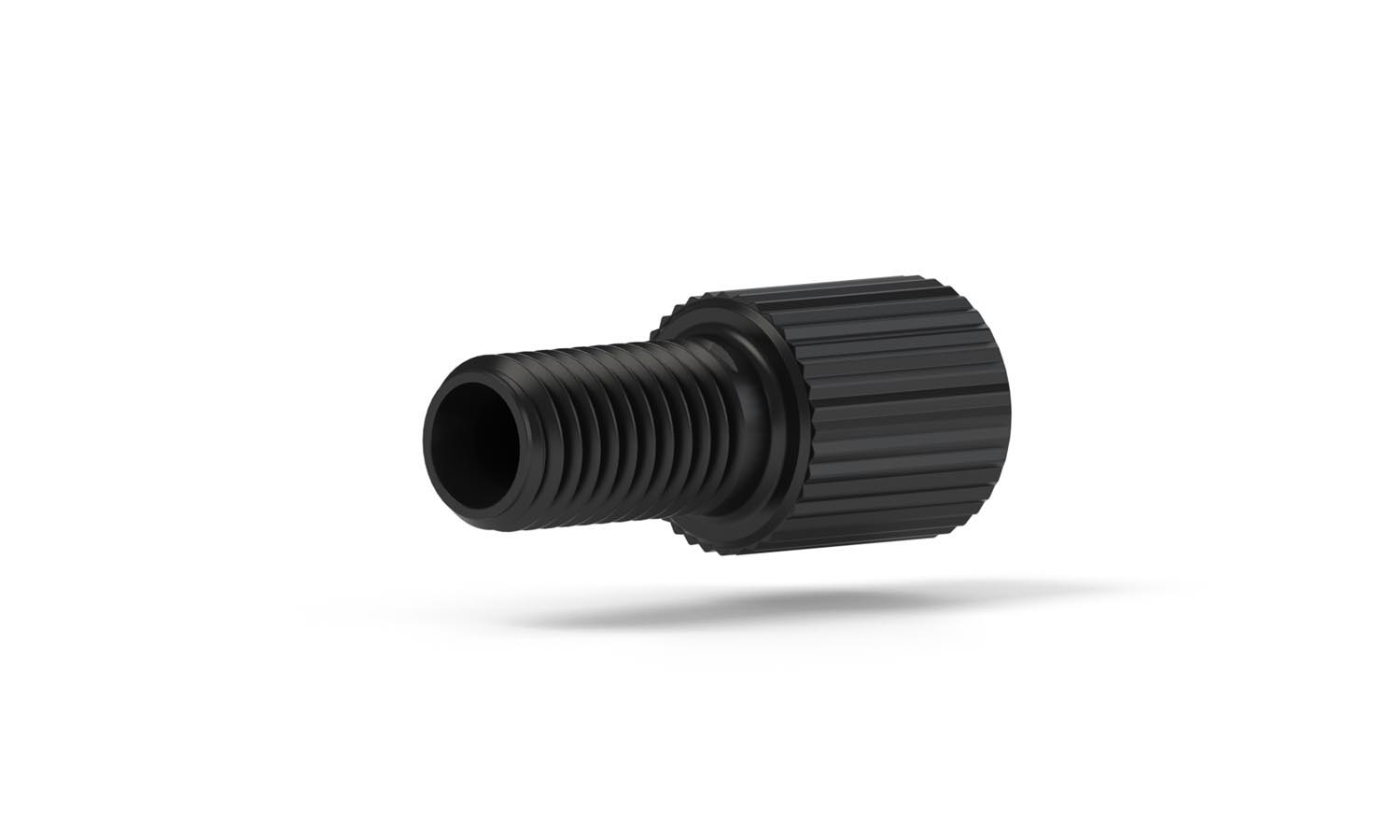 Skrue flangeløs, Delrin, 1/4-28, 1/8", sort, 10 st