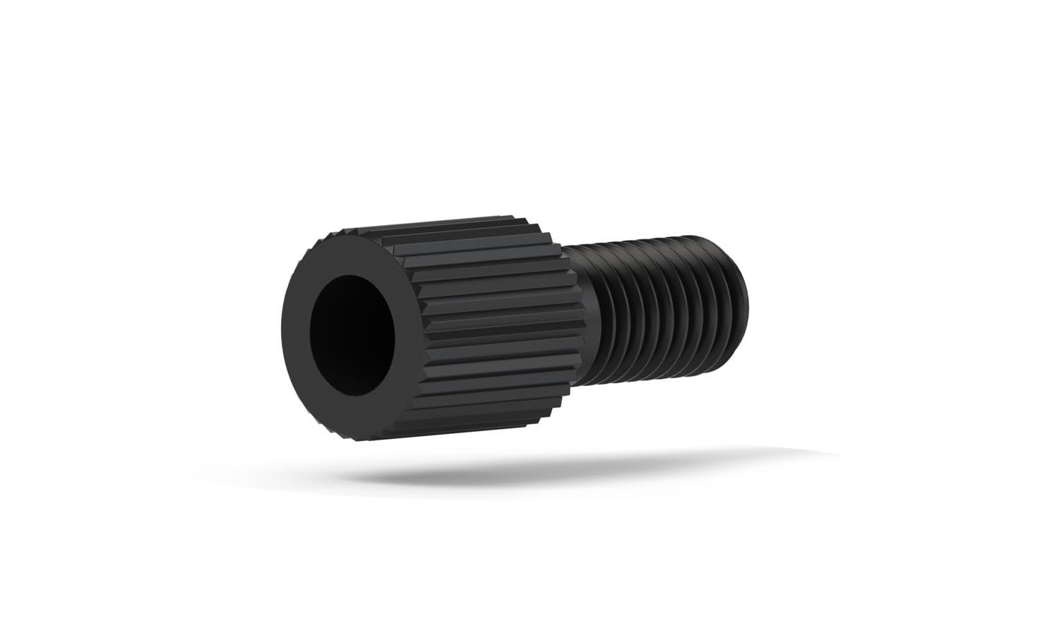 Skrue Super Flangeless, Delrin, 1/8", sort, 10stk