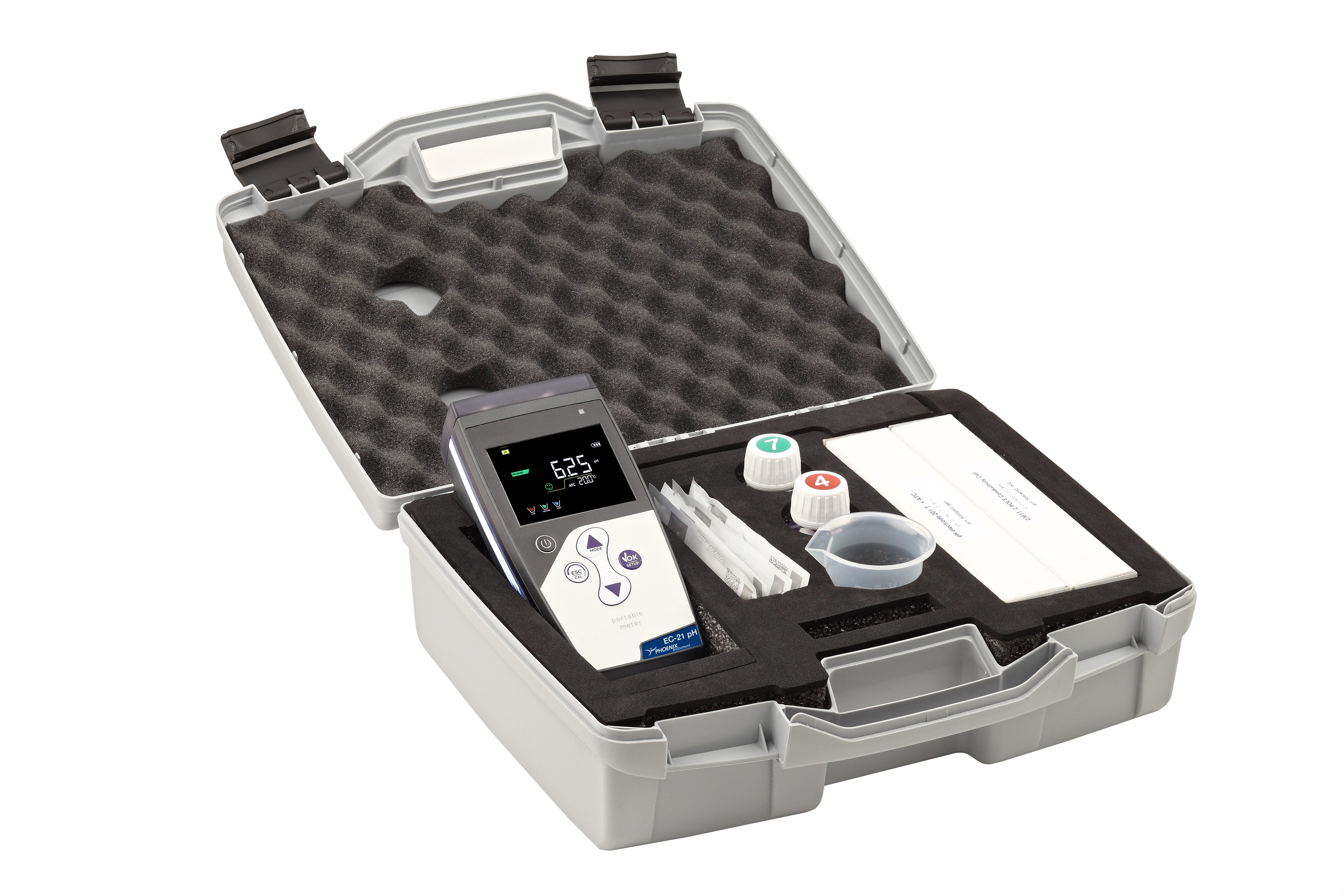 Portable pH-meter kit without pH electrode, incl.