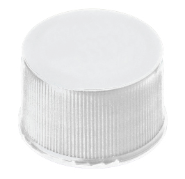 Skruelåg 13mm, hvid, u/hul, 100stk