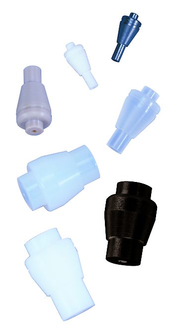 Red. ferrule 1/4"x1/16", CTFE, 5 pcs