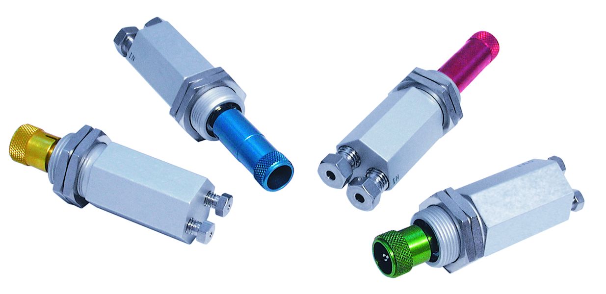 Combo needle valve, short yellow knob, 1 liter/min