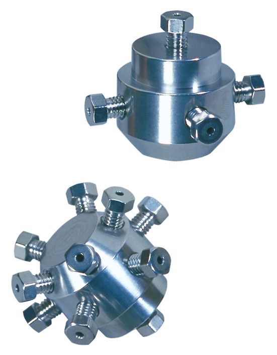 Manifold, 1/16", 6 inlets - 1 outlet, SS