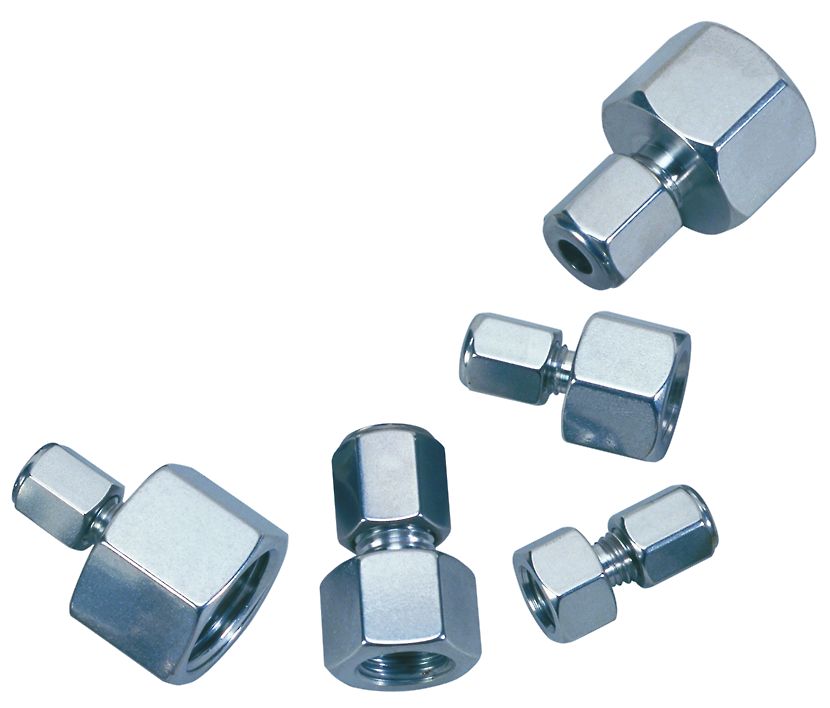 FeM pipe adaptor 1/8"F-NPTx1/8"ext, 2mm bore, SS