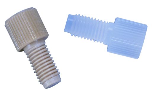 Plug 1/4" tube connection, 1/2"-20, Delrin