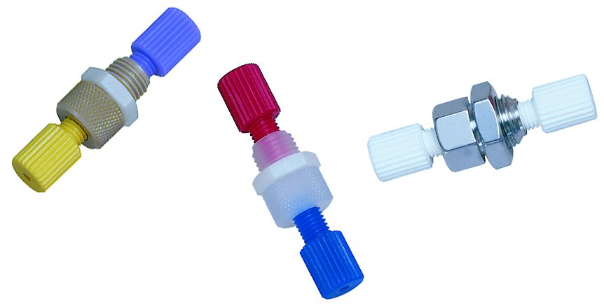 Cheminert b-h union 1/4"-28, 1/16" tubing, 0,25mm