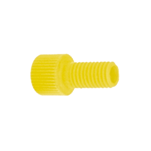 Nut, Polyacetal, flangeless 1/16", 1/4"-28, yellow