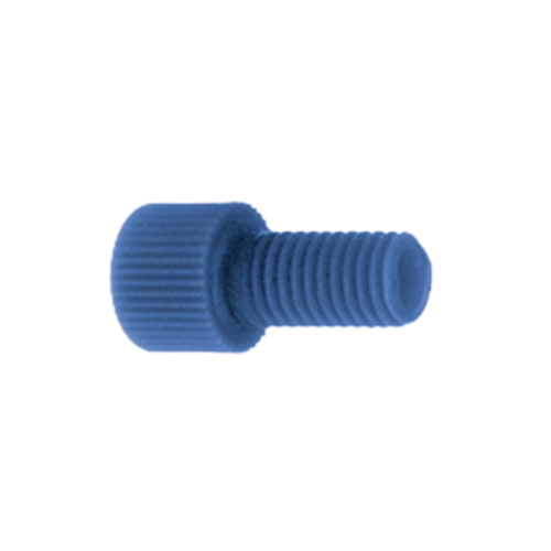 Nut, Polyacetal, flangeless 1/8", 1/4"-28, blue