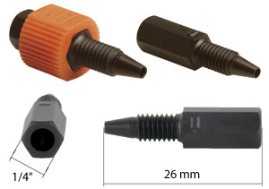 Fitting, PPS one-piece fingertight smalt hex-hoved