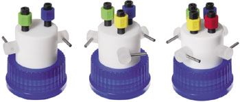 Adaptor/lid,GL45, w/ 2 valves complete w/screws