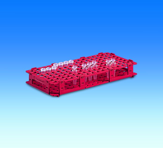 Stativ for cent.rør, PP, 128 pos., 11mm, hvid, 5st