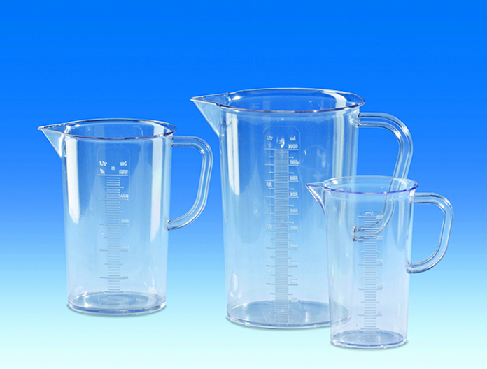 Beaker with handle 250 ml SAN, 12 pcs