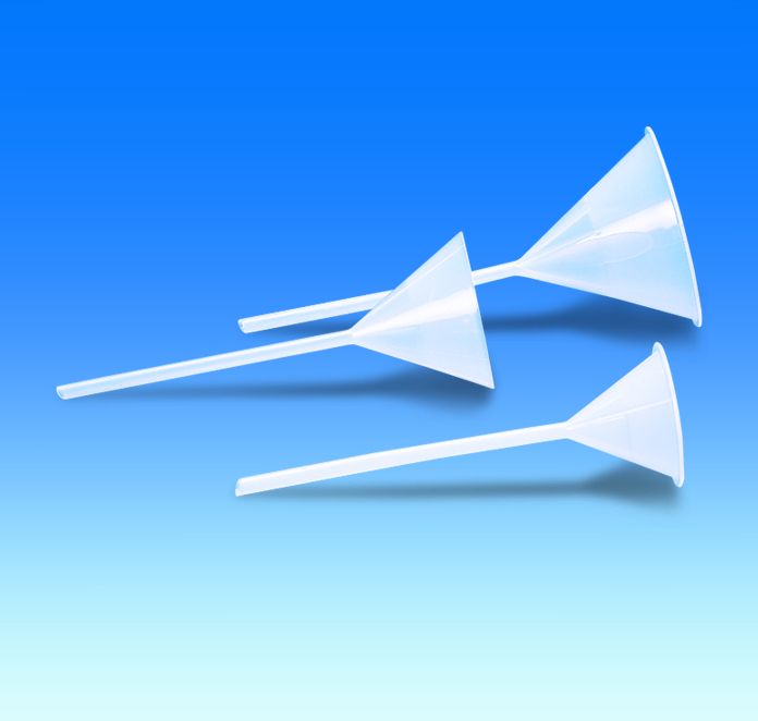 Tragt, PP, Ø50x194mm, lang stilk ID 5mm, 10stk