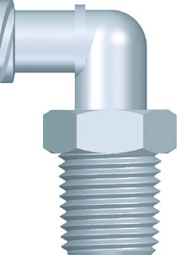 Vinkel, hun luer lock til 1/8-27, hvid Nylon