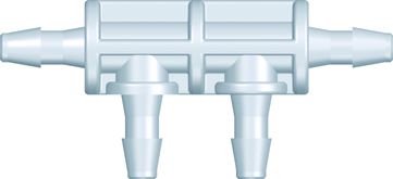 Slangesamler, dobbelt L, 1,6mm, PP