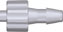 Luer lock han - 4,0 mm slangestuts, hvid Nylon