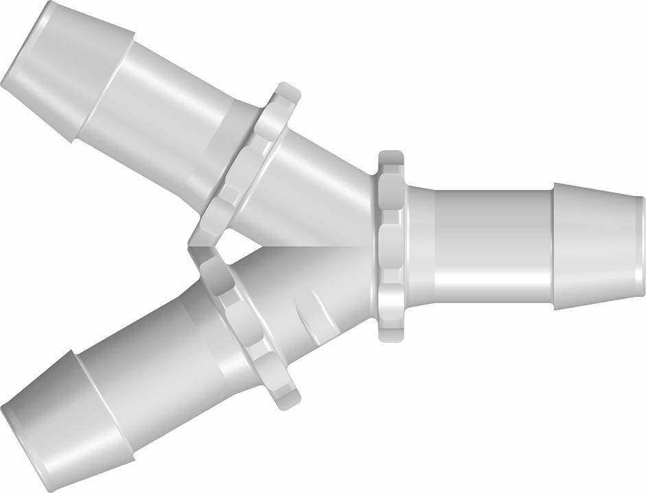 Tube connector Y 12,7 mm, PP