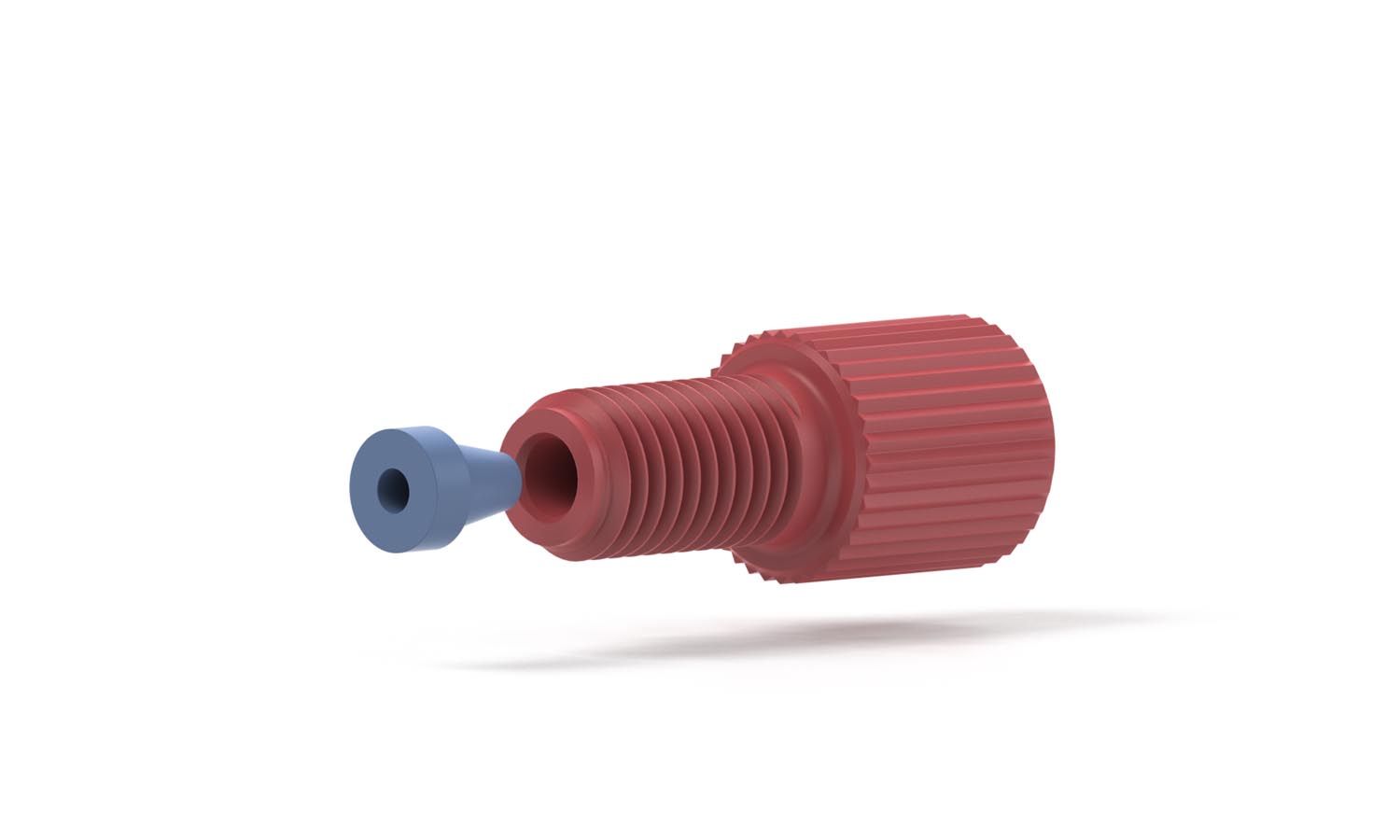 Screw flangeless, Delrin, 1/16", red w/ferr P200