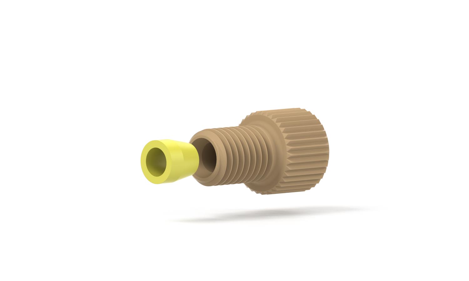 Flgl Fitting Short, Nat, PEEK, 1/4-28, for 1/8"