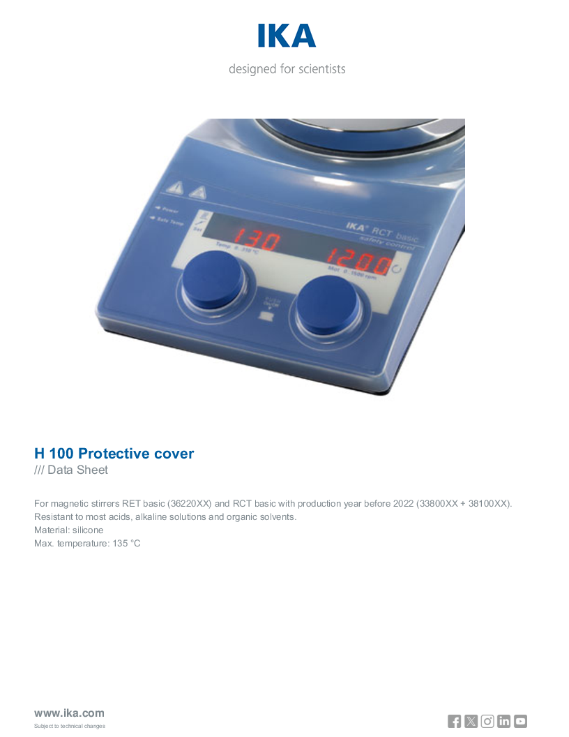 

Data Sheet H 100 Protective cover

