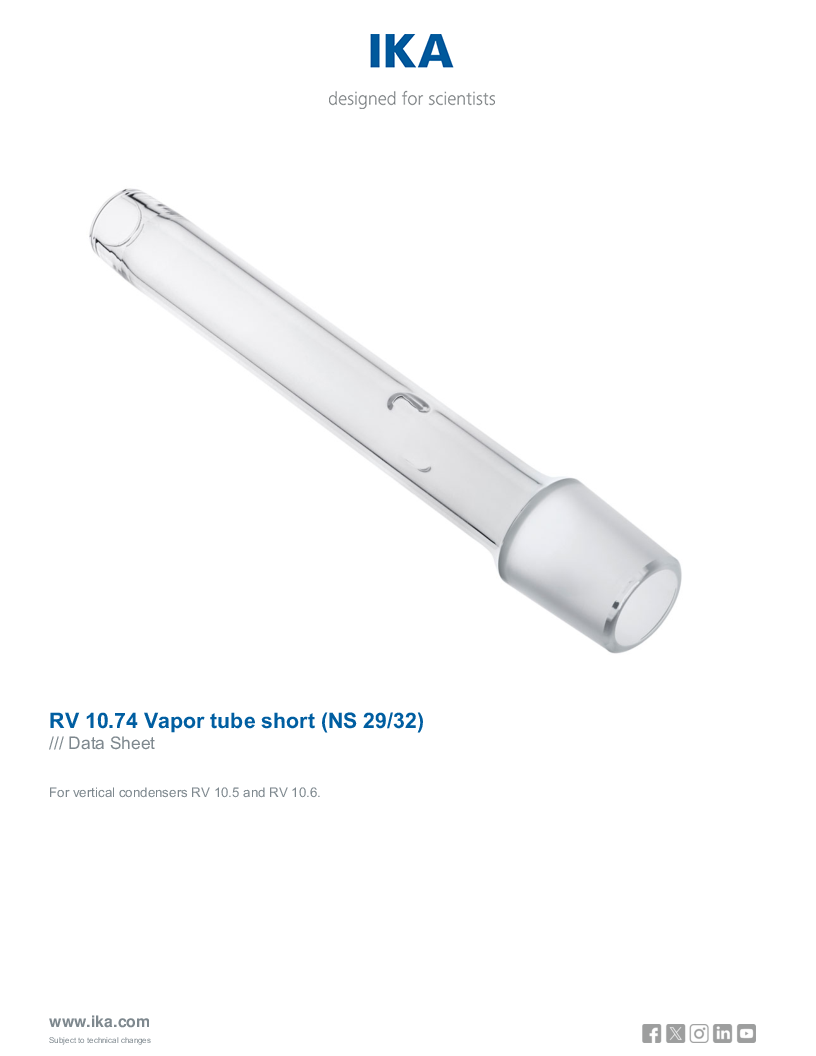 

Data Sheet RV 10.74 Vapor tube short  NS 29 32 

