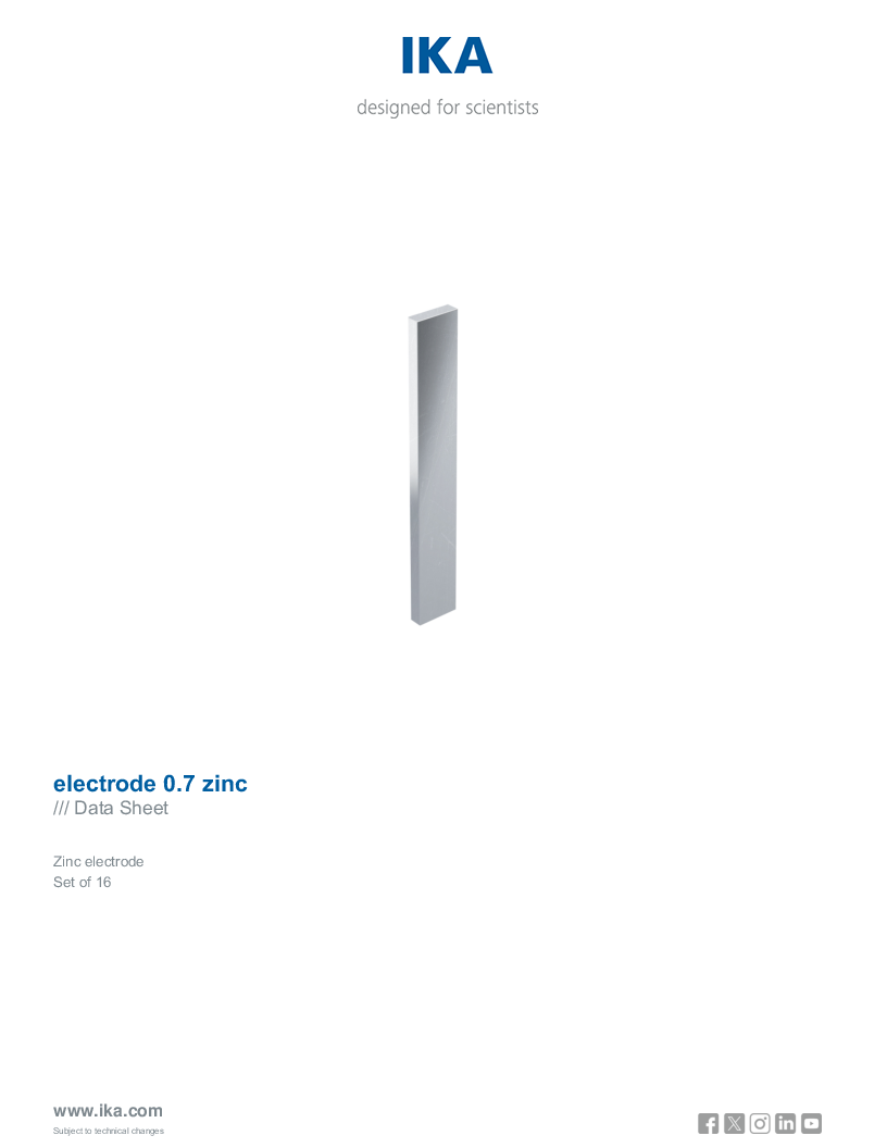 

Data Sheet electrode 0.7 zinc

