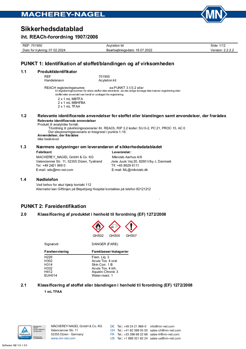 

Acylation kit, 2x1ml MBTFA2x1ml TFAA2x1ml MBHFBA

