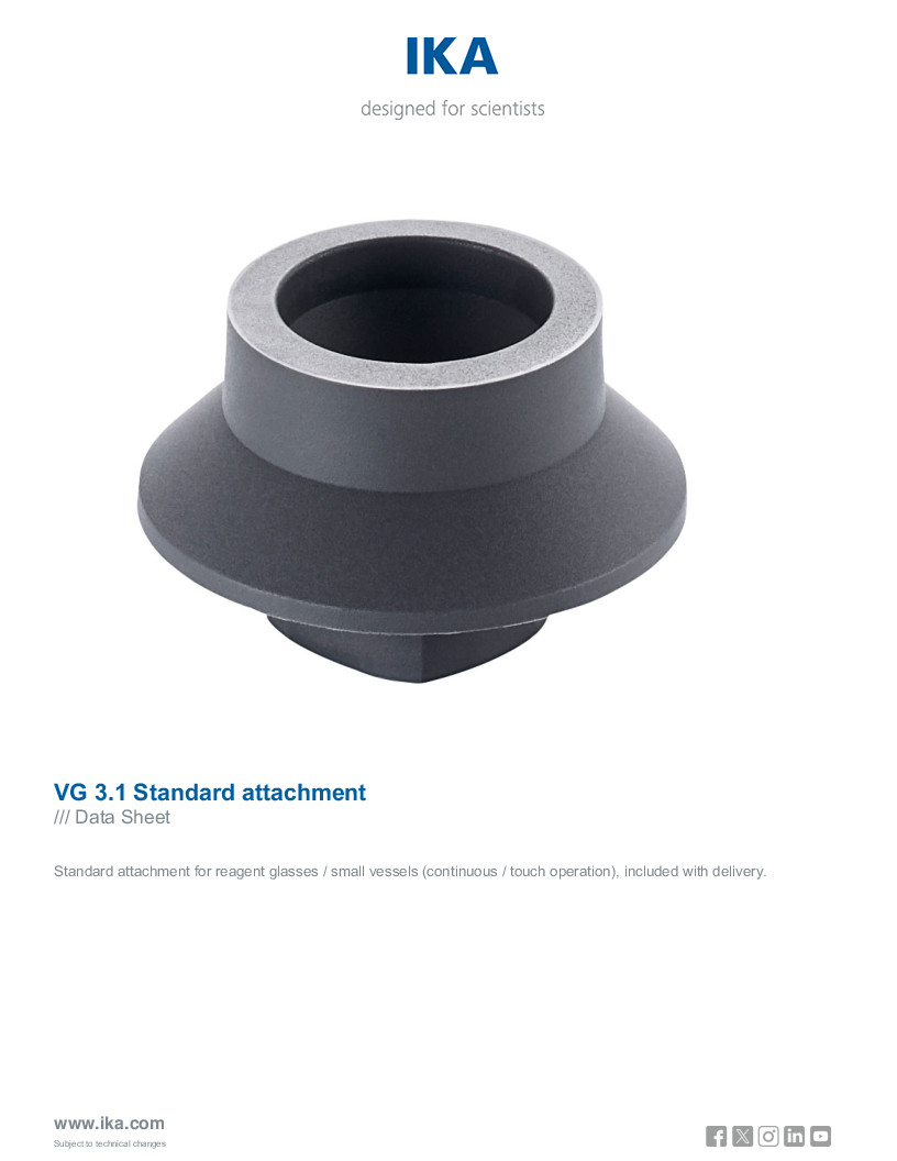 

Data Sheet VG 3.1 Standard attachment

