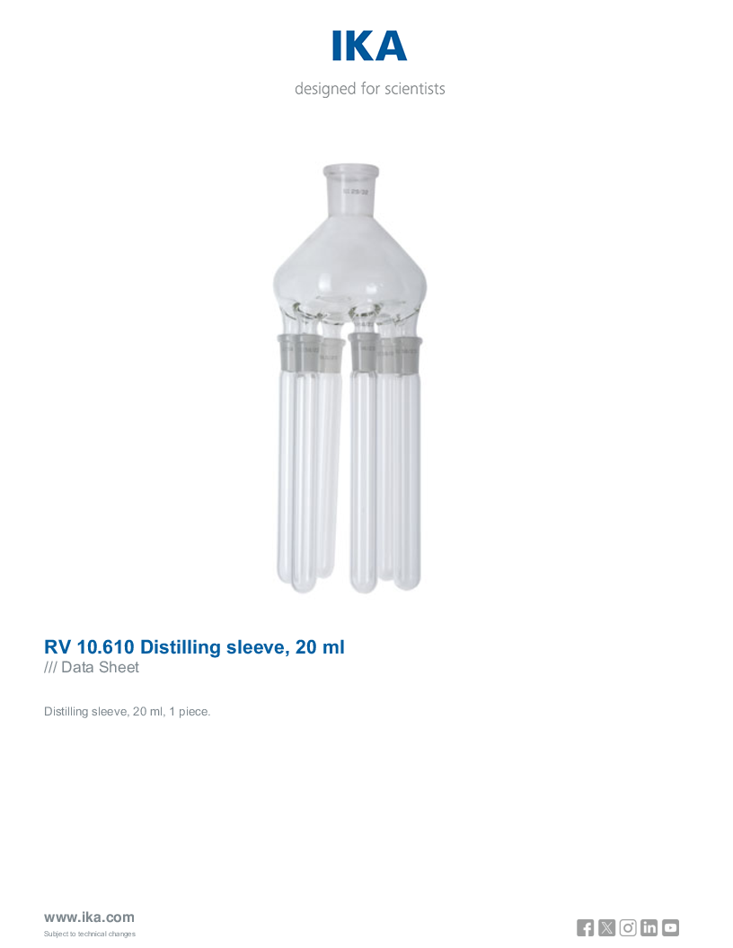 

Data Sheet RV 10.610 Distilling sleeve 20 ml


