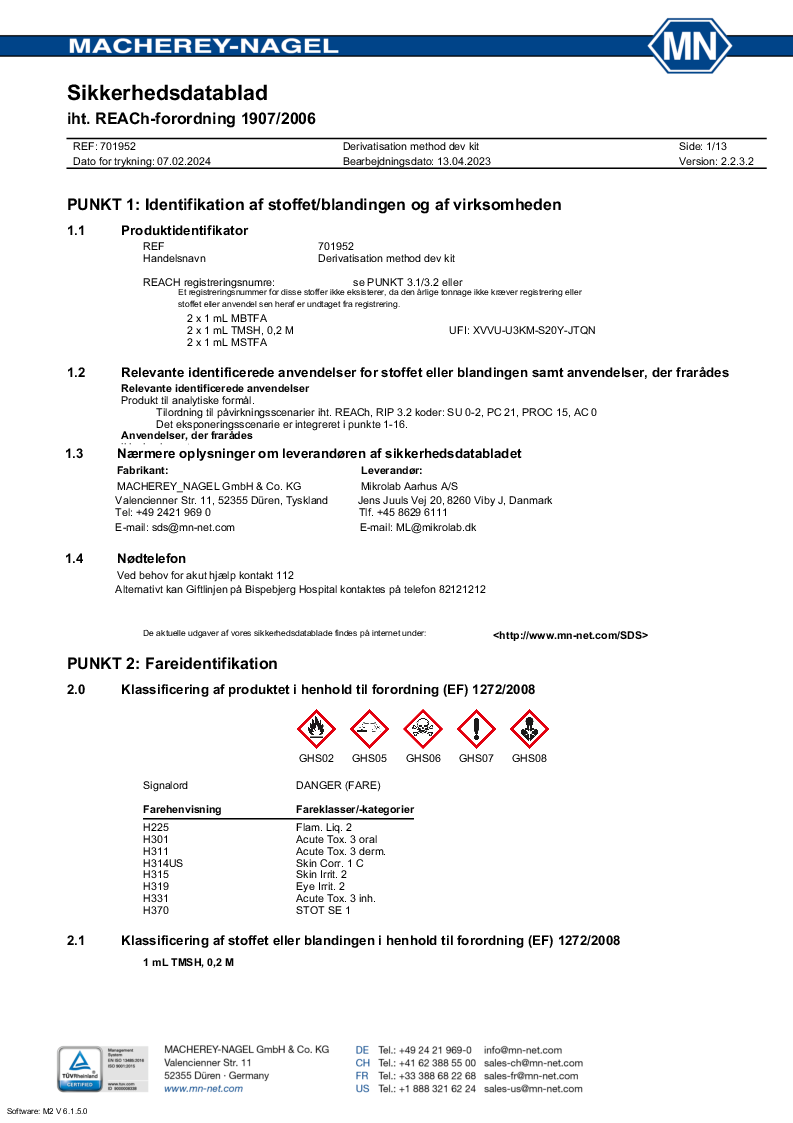 

Derivatisation metodeudv.kit med 2x1ml TMSH2x1ml M

