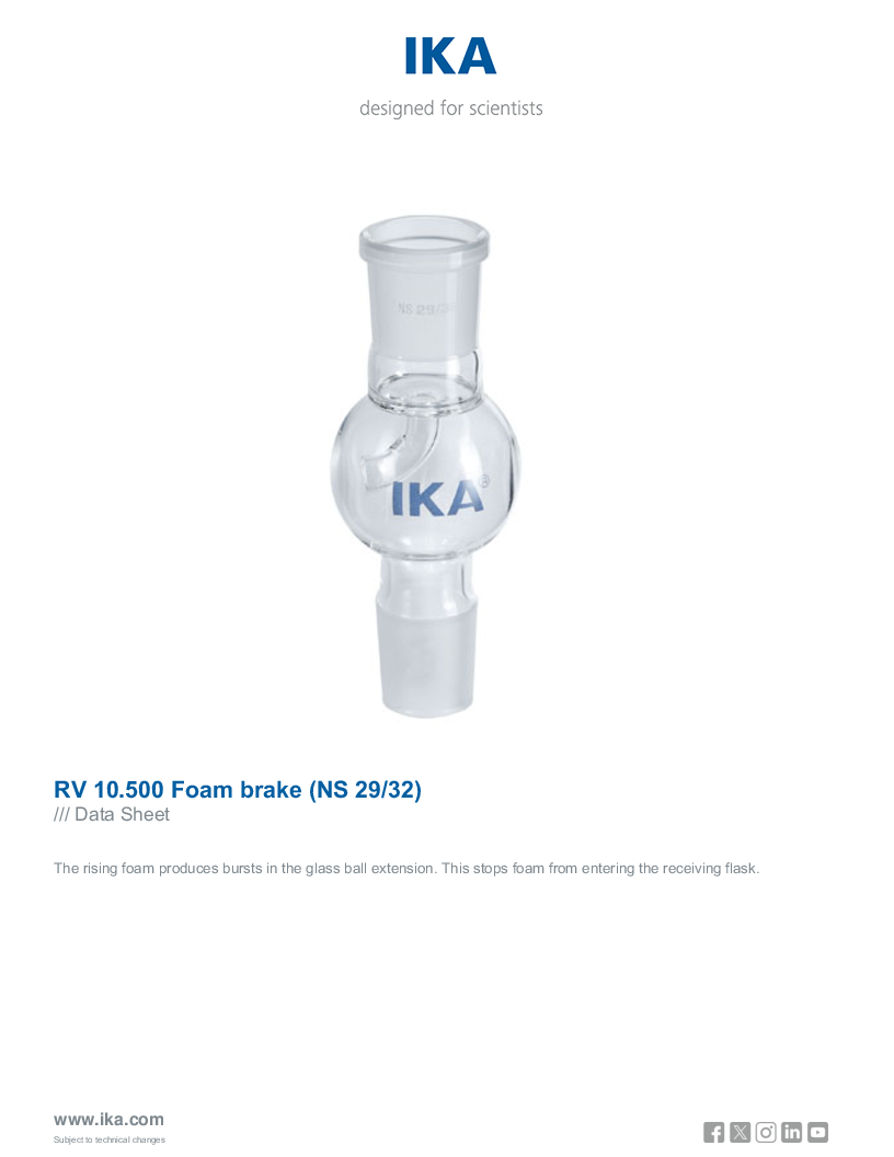 

Data Sheet RV 10.500 Foam brake  NS 29 32 

